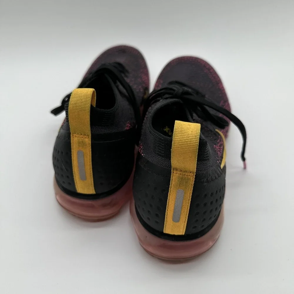 Nike Air VaporMax Flyknit 2 Shoes Mens 9 Black Pink Running Athletic Sneakers